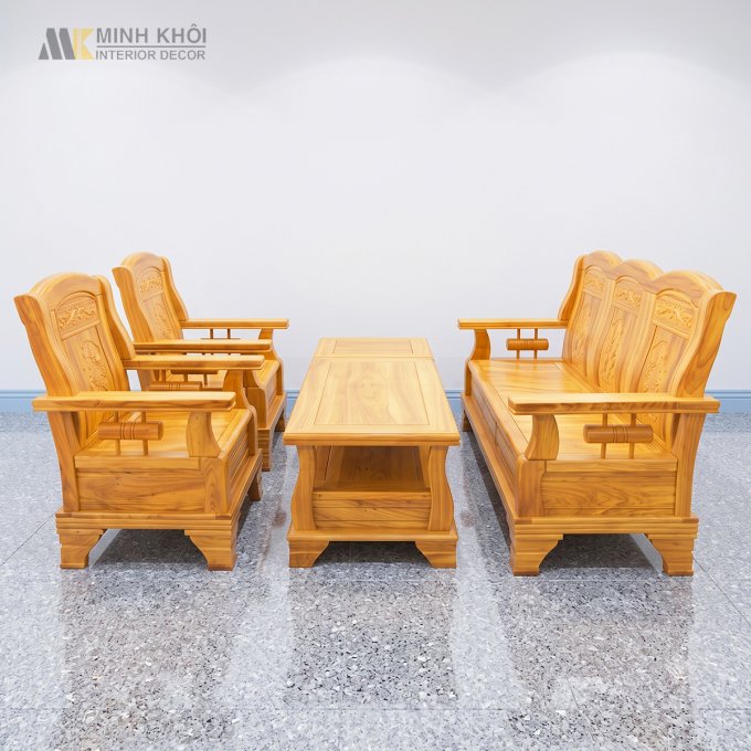 Bộ Bàn Ghế Gỗ Gõ Cao Cấp - SL953