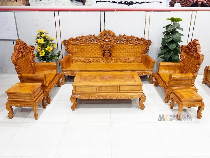 Bộ Bàn Ghế Hoàng Gia Gỗ Gõ Đỏ 6 Món - SL3018
