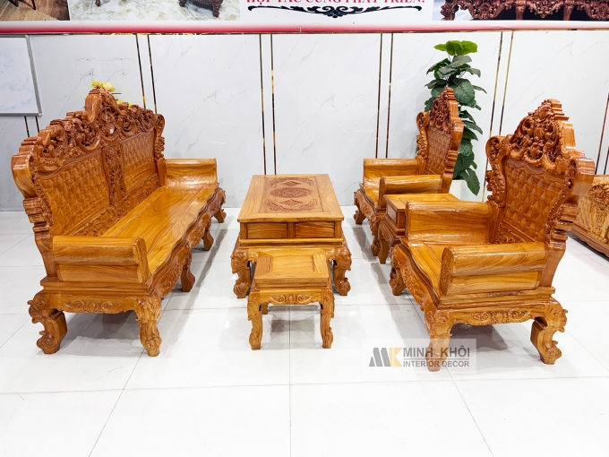 Bộ Bàn Ghế Hoàng Gia Gỗ Gõ Đỏ 6 Món - SL3018