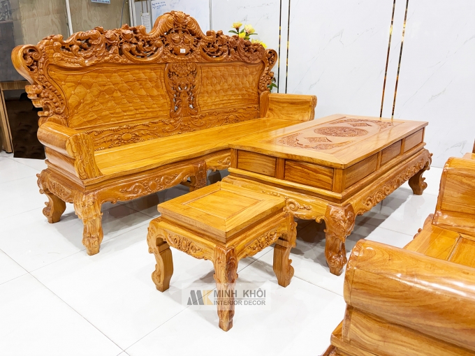 Bộ Bàn Ghế Hoàng Gia Gỗ Gõ Đỏ 6 Món - SL3018