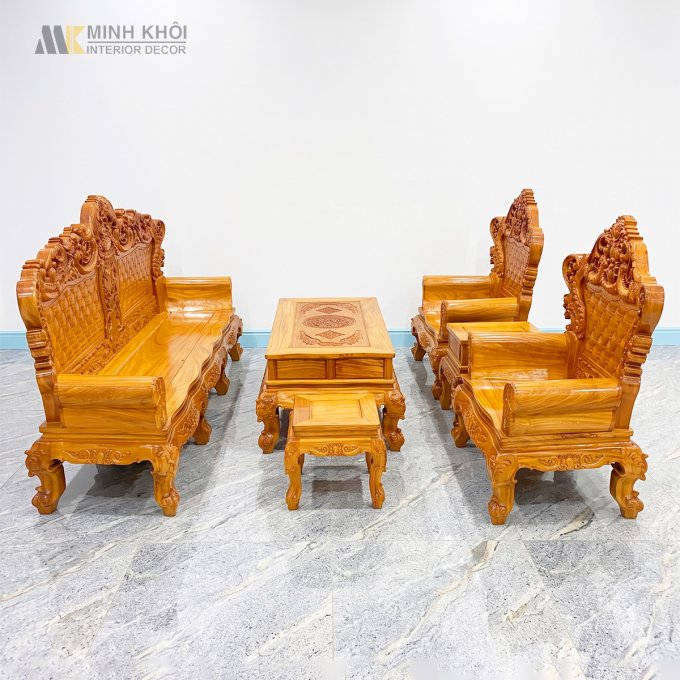 Bộ Bàn Ghế Hoàng Gia Gỗ Gõ Đỏ 6 Món - SL3018