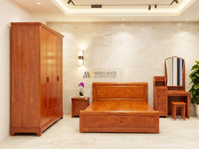 Bộ Phòng Ngủ Gỗ Hương Đá Hiện Đại - BPN110