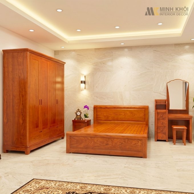 Bộ Phòng Ngủ Gỗ Hương Đá Hiện Đại - BPN110