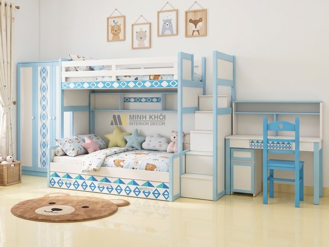 Bộ Phòng Ngủ Học Sinh Có Bàn Học - BPN025