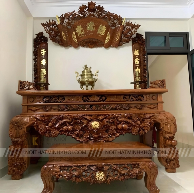 Bộ Sập Thờ Lớn Chạm Mai Điểu - ST906
