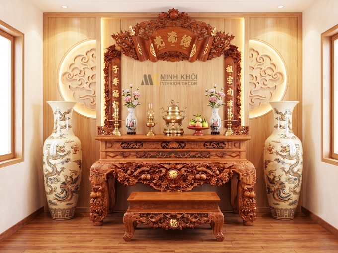 Bộ Sập Thờ Lớn Chạm Mai Điểu - ST906