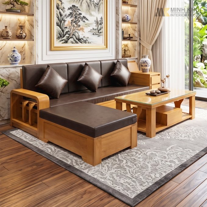 Bộ Sofa Bích Góc 3 Món Nệm Nhập Khẩu Cao Cấp - SF2017