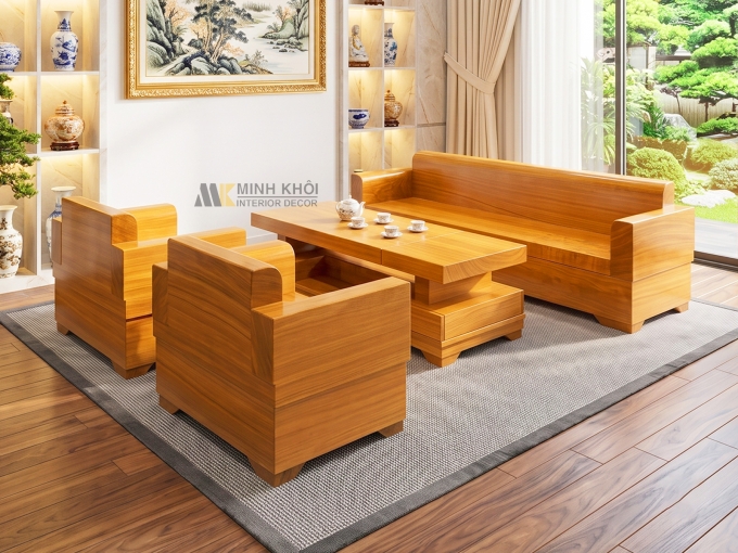 Bộ Sofa Gỗ Gõ Đỏ Nguyên Khối Đẳng Cấp - SF2020