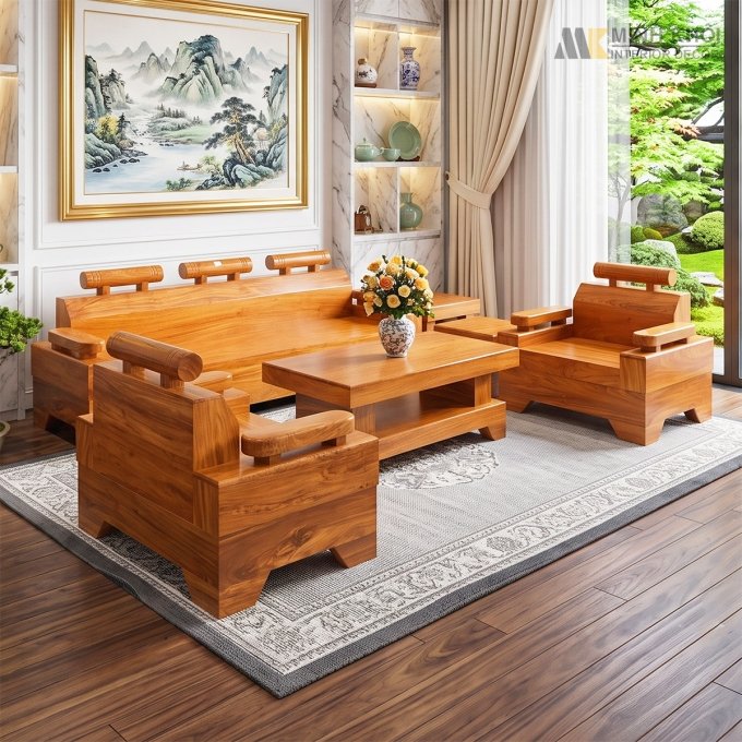 Bộ Sofa Gỗ Hương Đá Đối 6 Món Hiện Đại - SF2019