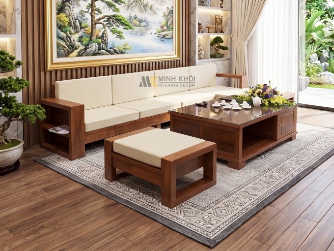 Bộ Sofa Gỗ Sồi Thiết Kế Hiện Đại - SF901