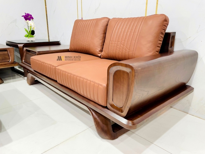 Bộ Sofa Hiện Đại Gỗ Sồi Óc Chó 5 Món Cao Cấp - SF974