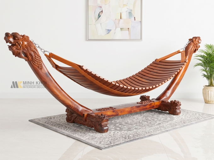 Bộ Võng Gỗ Cẩm Lai Đầu Rồng - VG002