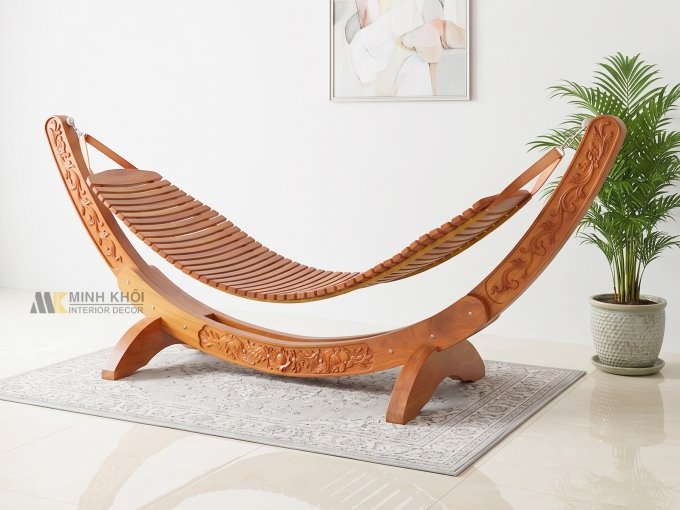 Bộ Võng Gỗ Gõ Đỏ Song Long - VG004