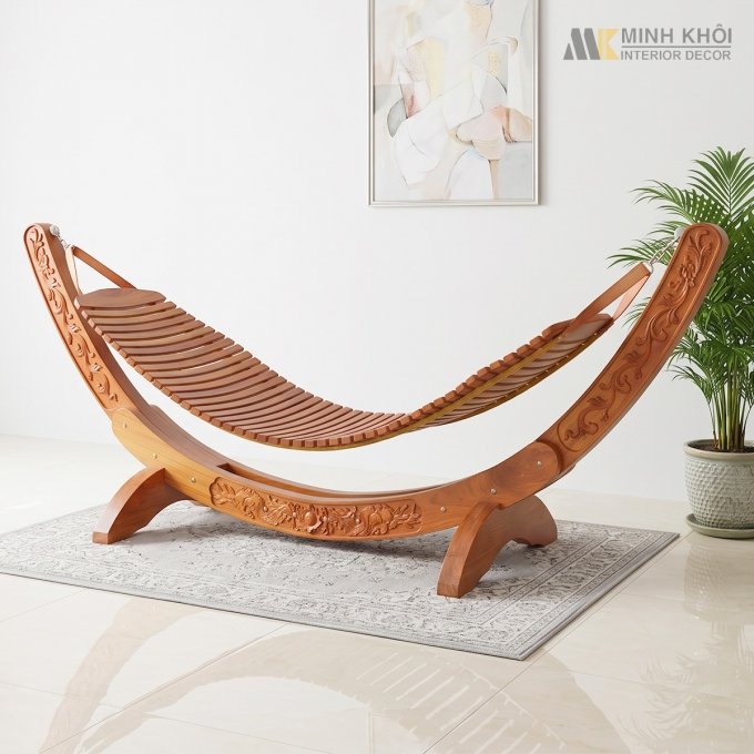 Bộ Võng Gỗ Gõ Đỏ Song Long - VG004