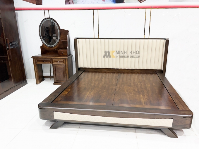 Combo Giường Tủ Phòng Ngủ Gỗ Sồi Màu Óc Chó – BPN302