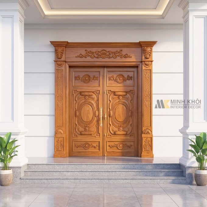 Cửa Gỗ Tự Nhiên Cao Cấp Dành Cho Biệt Thự - CGCC-M2