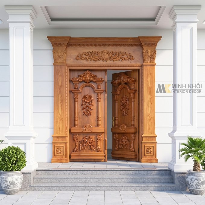 Cửa Gỗ Tự Nhiên Cao Cấp Dành Cho Biệt Thự - CGCC-M2