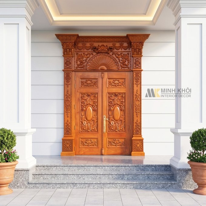 Cửa Gỗ Tự Nhiên Cao Cấp Dành Cho Biệt Thự - CGCC-M2