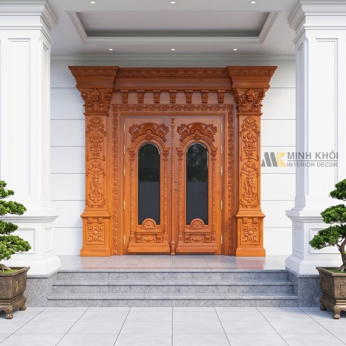 Cửa Gỗ Tự Nhiên Cao Cấp Dành Cho Biệt Thự - CGCC-M2