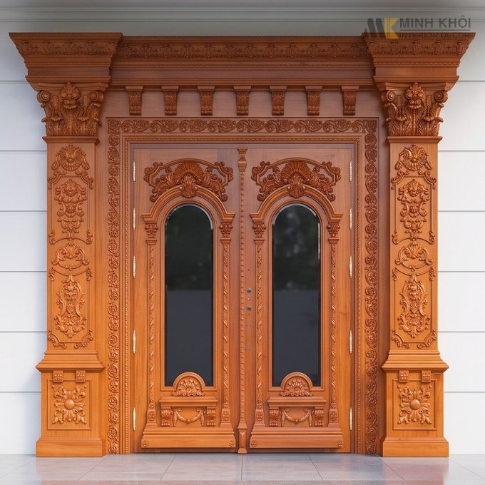 Cửa Gỗ Tự Nhiên Cao Cấp Dành Cho Biệt Thự - CGCC-M2