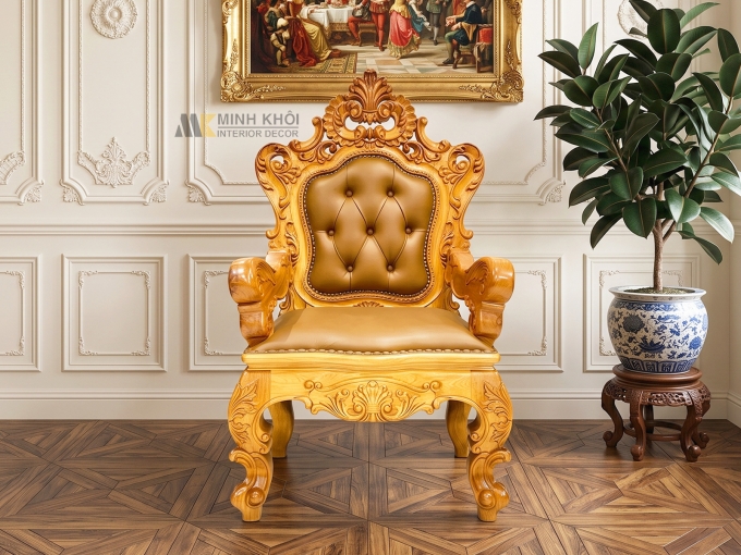 Ghế Giám Đốc Gỗ Gõ Đỏ Bọc Da Cao Cấp - GGD017