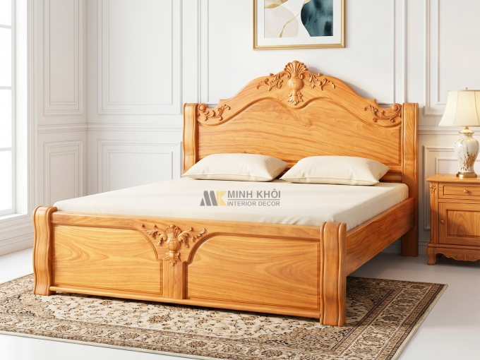 Giường Đẹp Gõ Đỏ Cổ Điển - GN1015