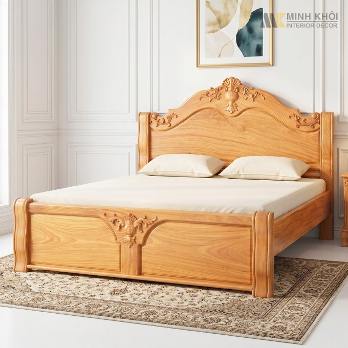 Giường Đẹp Gõ Đỏ Cổ Điển - GN1015