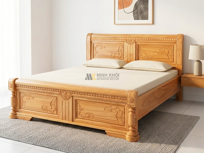Giường Gỗ Gõ Đỏ Hiện Đại - GN1023