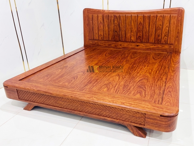 Giường Kiểu Nhật Phủ Gỗ Hương Đá Chân Thuyền - GN956