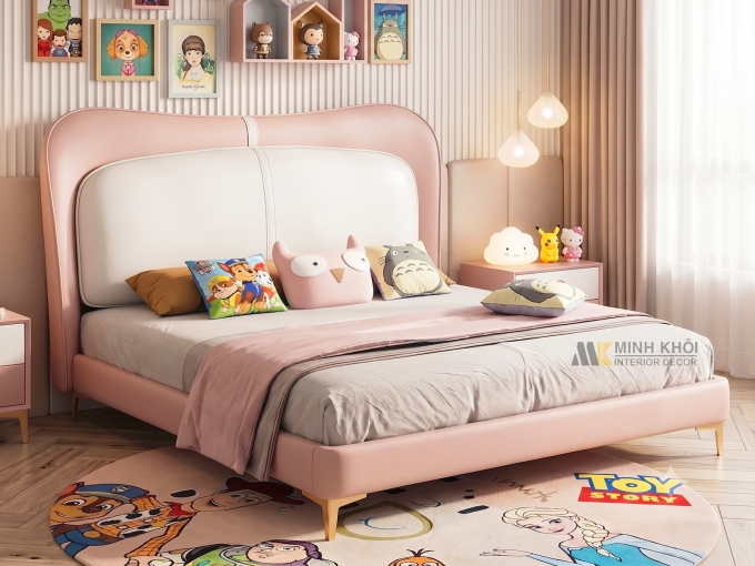 Giường Màu Hồng Phòng Ngủ Của Bé Gái - GTE026