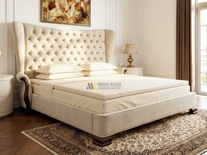 Giường Ngủ Bọc Da Tân Cổ Điển - GN505