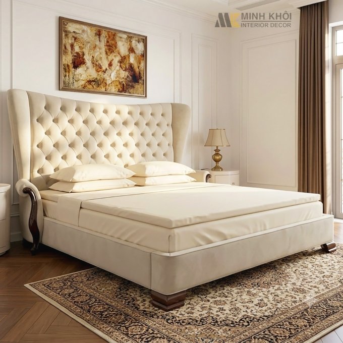 Giường Ngủ Bọc Da Tân Cổ Điển - GN505