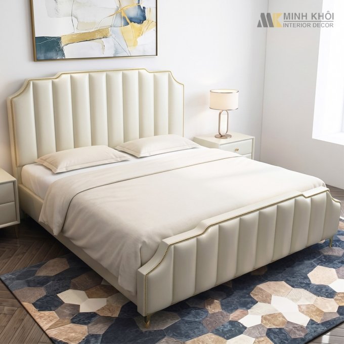 Giường Ngủ Đẹp Bọc Da Sang Trọng - GN1052