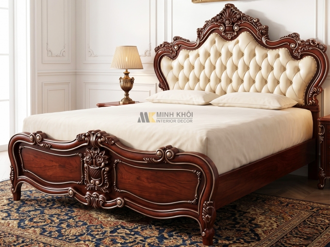 Giường Ngủ Đẹp Cổ Điển Phong Cách Châu Âu - GN1014