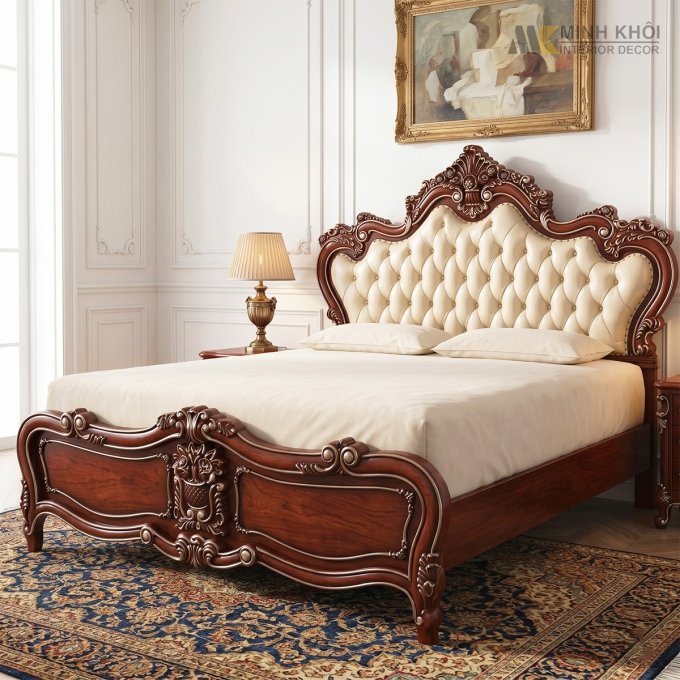 Giường Ngủ Đẹp Cổ Điển Phong Cách Châu Âu - GN1014