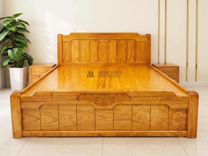Giường Ngủ Đẹp Gỗ Gõ Đỏ Hiện Đại - GN1010