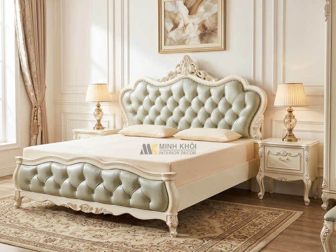 Giường Ngủ Đẹp Tân Cổ Điển Mang Phong Cách Châu Âu - GN1038
