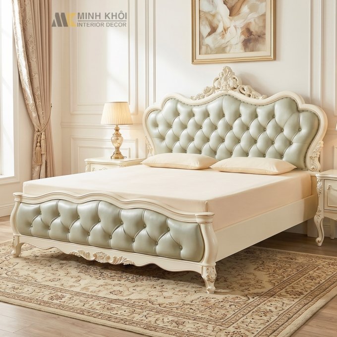 Giường Ngủ Đẹp Tân Cổ Điển Mang Phong Cách Châu Âu - GN1038