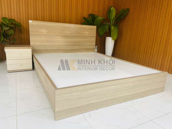 Giường ngủ gỗ 1m6 MFC Pano Sồi - GN508