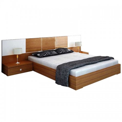 Giường ngủ gỗ công nghiệp MFC giá rẻ màu sồi - GN017