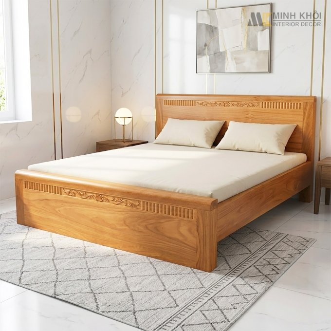 Giường Ngủ Gỗ Gõ Đỏ Cao Cấp Hiện Đại - GN310