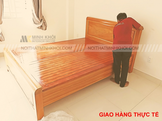 Giường Ngủ Gỗ Gõ Đỏ Long Khung - GN404