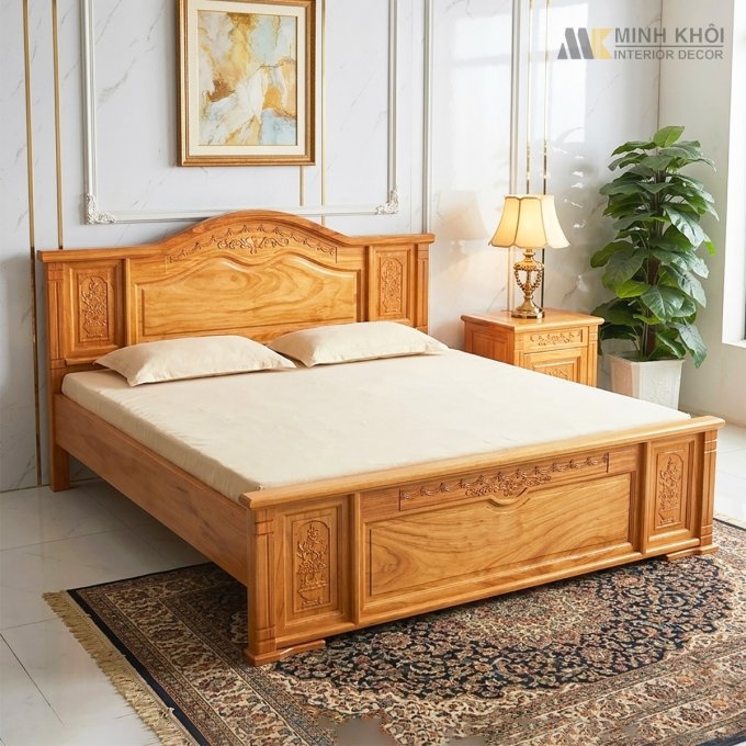 Giường Ngủ Gỗ Gõ Đỏ Nữ Hoàng Cao Cấp – GN945