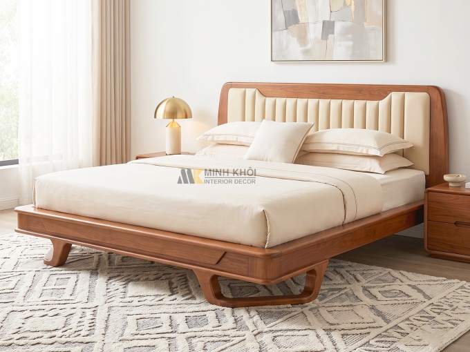 Giường Ngủ Bọc Nệm Chân Xoay Hiện Đại - GN932