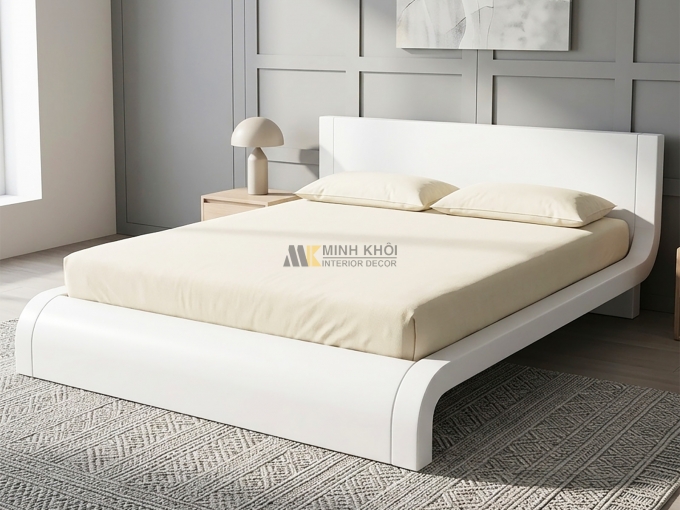 Giường Ngủ Hiện Đại Màu Trắng - GN420