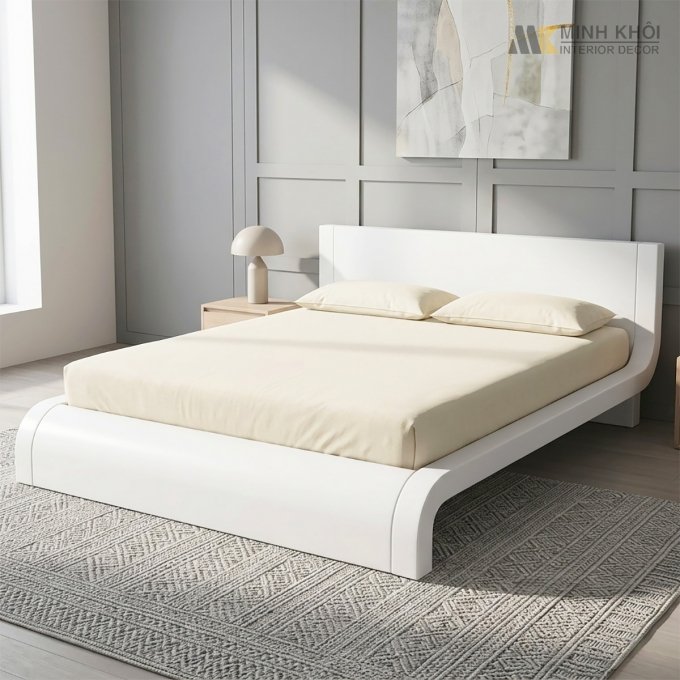 Giường Ngủ Hiện Đại Màu Trắng - GN420