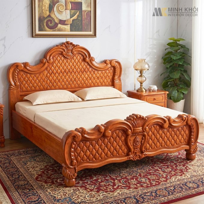 Giường Ngủ Hoa Mai Hương Đá Cao Cấp - GN359