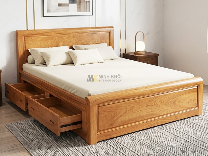Giường Ngủ Long Khung Có Hộc Kéo Tiện Lợi - GN354