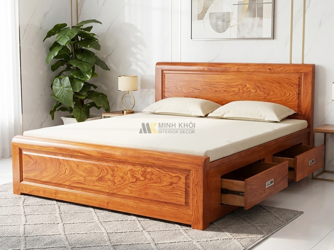 Giường Ngủ Long Khung Có Hộc Kéo - GN941