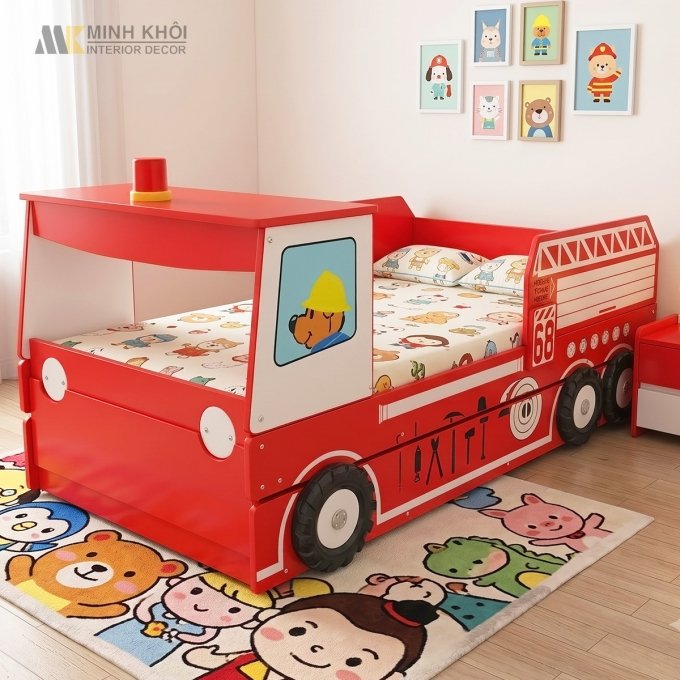 Giường Ngủ Trẻ Em 2 Tầng Lính Cứu Hỏa - GN021